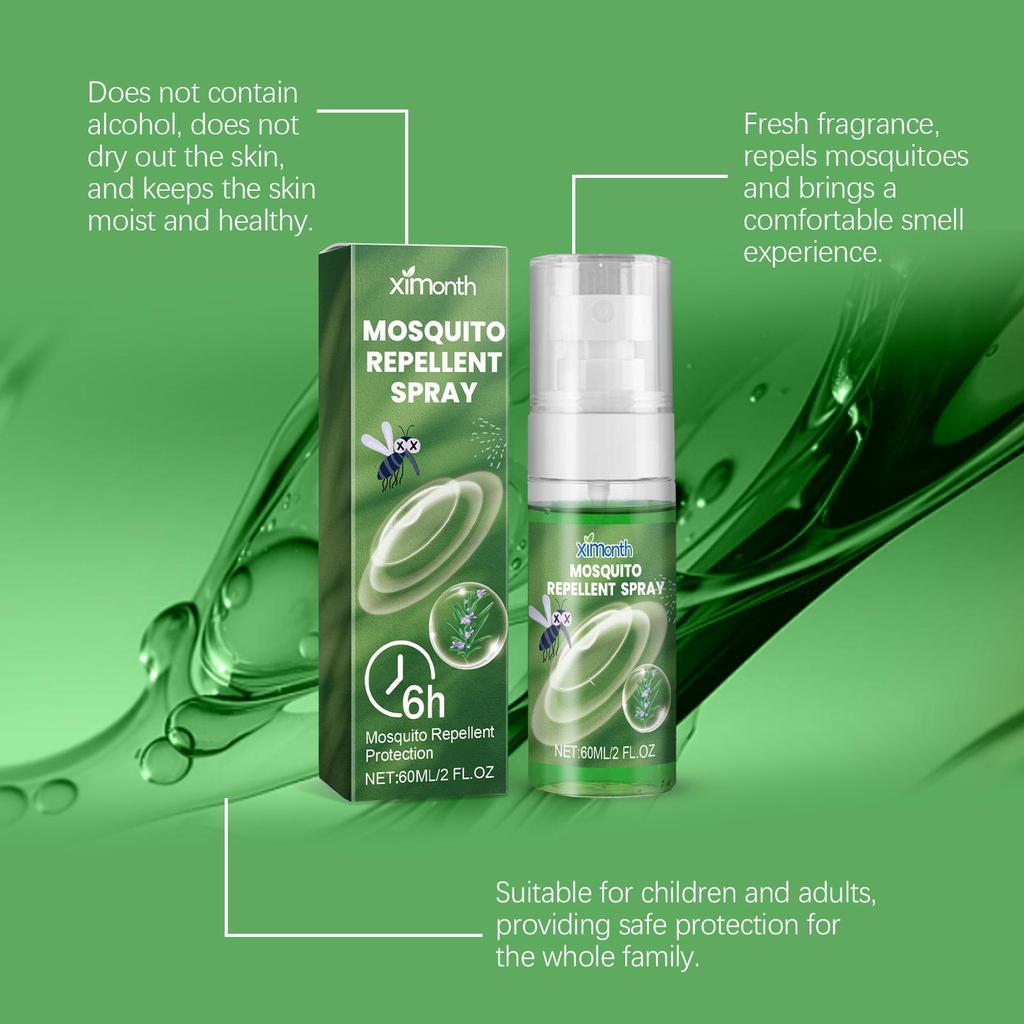 XIMONTH Anti-Biss Mückenspray Mückenschutz Flüssigspray Zuhause Blumenwasser Camping Outdoor-Sportarten Tragbar