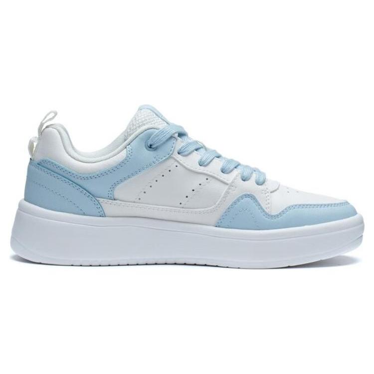 New LiNing Line 2.0 At The Beginning Anti Slip Wear Resistant Low Top Skateboard Shoes Women's White Blue AGCT338-3