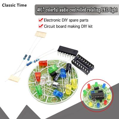 CD4017 bunte Sprachsteuerung rotierende LED-Licht-Kit elektronische Fertigung DIY-Kit Ersatzteile Studentenlabor