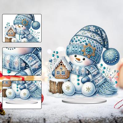 Zestaw Świątecznych Diamentowych Ozdób Stołowych 5D DIY Diamond Art Dekoracje Stołowe do Domu Biura Dekoracja Biurka