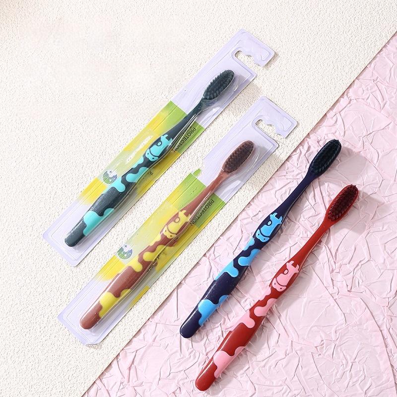 20/30Pcs Random Color High-End Individually Packaged High-Density Bristle Toothbrushes for Adults, Home Use, Hotel Use, Volcanic Carbon Fi