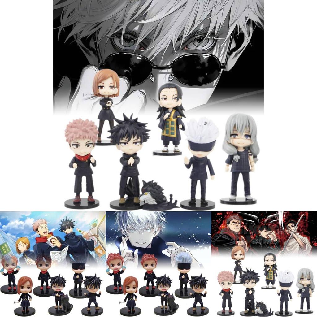 Attractive Jujutsu Kaisen Collectible Figurines Set Of 7 Unique Characters Ideal For Display And Gifting