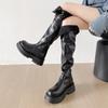 Fashion design patent leather knee boots women's 2025 spring and autumn new super fire fashion thin fashionable knight boots boots