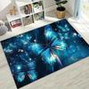Vintage Dream Butterfly Rug Gradient Blue-Green Soft Living Room Area Rug Non-Slip Wear-Resistant Durable Carpet