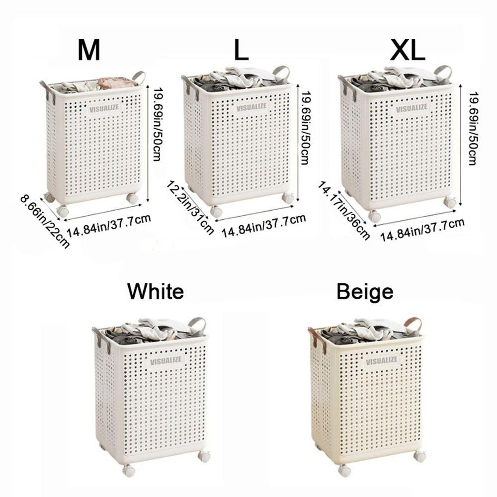 Plastic Narrow Seam Clothes Storage Baskets Space Saving Folding Dirty Clothes Basket  Laundry Room