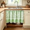 Stain Resistant Window Valance Plaid Floral Curtain, Farmhouse Valance, 1 Panel, Light Curtains Filtering Curtain with Rod Pocket for Kitchen