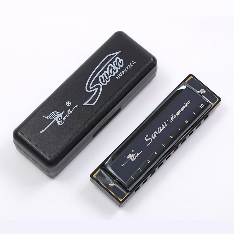 Mundharmonika 10 Löcher C-Ton Mundorgel Phosphorbronze Gehäuse Diatonische Anfänger-Mundharmonika Set für Kinder
