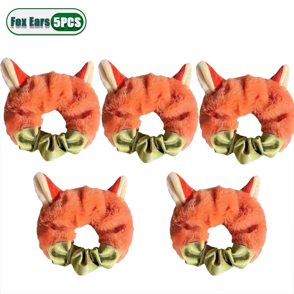 1-20PCS Cute Fox Bunny Ear Plush Elastic Hair Ties Women Girls Ponytail Hair Bands Hair Accessories Girls Gift Easter Gift