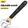 Deli Adjustable Wrench Large Opening Long Handle Universal Spanner Carbon Steel Mechanical Workshop Hand Car Repair Tools
