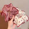 2/3Pcs High End Red Cute Dot Plaid Scrunchies For Women Girls Soft Elastic Hair Ties Hair Accessories