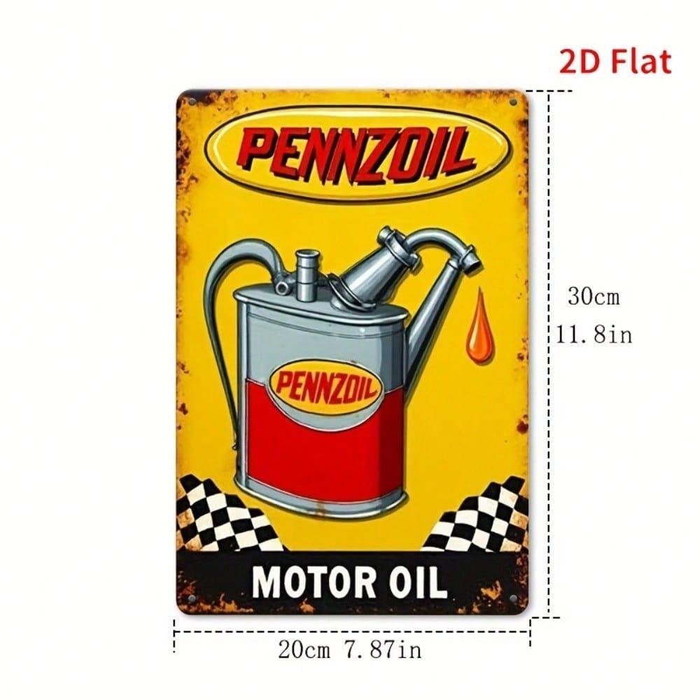Vintage Pennzoil Motor Oil Metal Tin Sign Retro Wall Art Decor 8x12 Inch Durable Iron Garage Bar Home Decoration