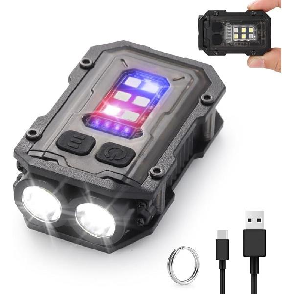 Mini EDC Flashlight, Small Powerful Keychain Flashlight with Sidelight, High Lumens 800lm, USB-C Rechargeable, Keychain Light with Clip - 8 Mode,