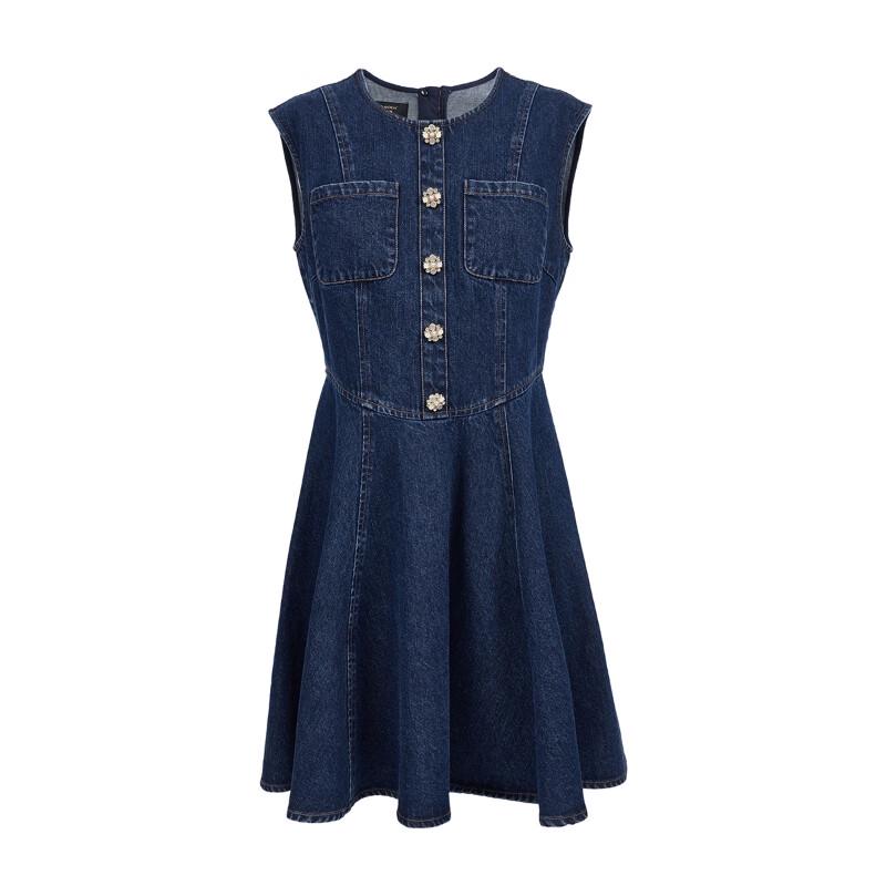 VEROMODA Sleeveless Retro Denim Mini Dress