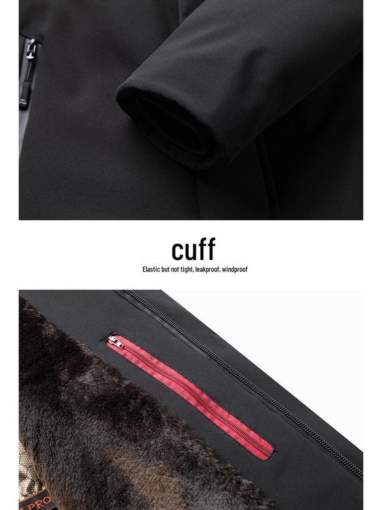 Men's Plus Velvet Thickened Winter Cotton Jacket - Warm, Windproof, Stylish for Middle-aged & Elderly