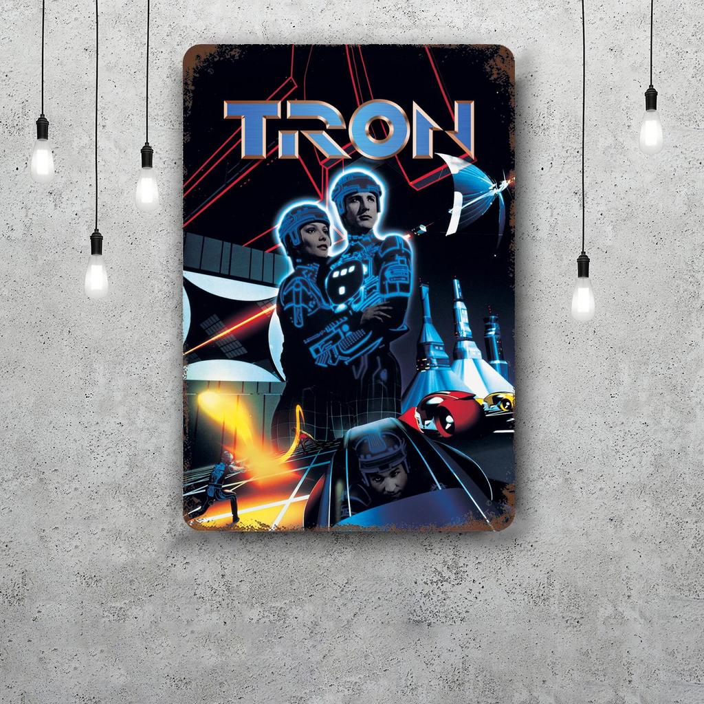 MINISO Tron Metal Signs Wall Decor Vintage Tin Signs Captain Metal Poster Decor for Bar Pub Club Wall Decoration