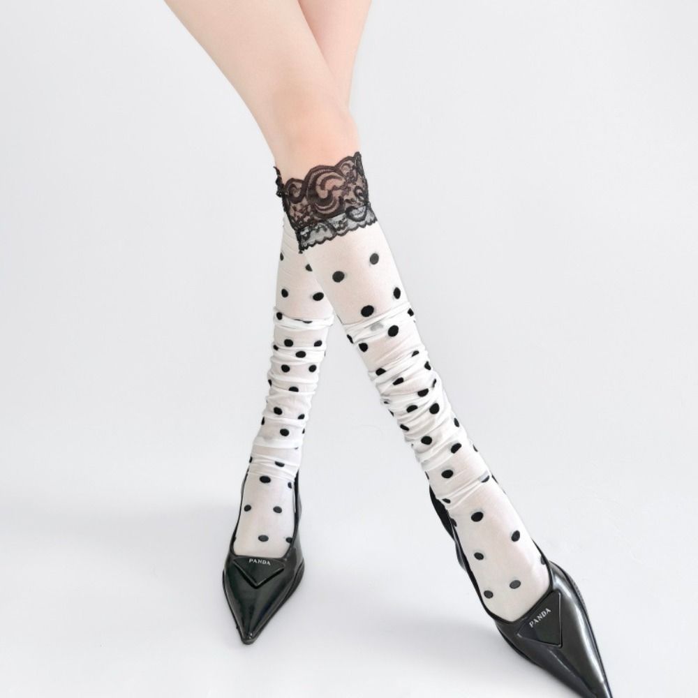 Breathable Thigh High Stockings Lace Trim Sexy Stockings Perfect Over Knee Stockings  For Women