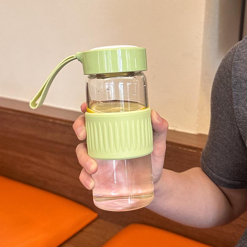 Glass Water Cup Summer Good-looking Men's and Women's Office Simple and Portable Student Tea Infuser Anti-Scald with Tea Cup