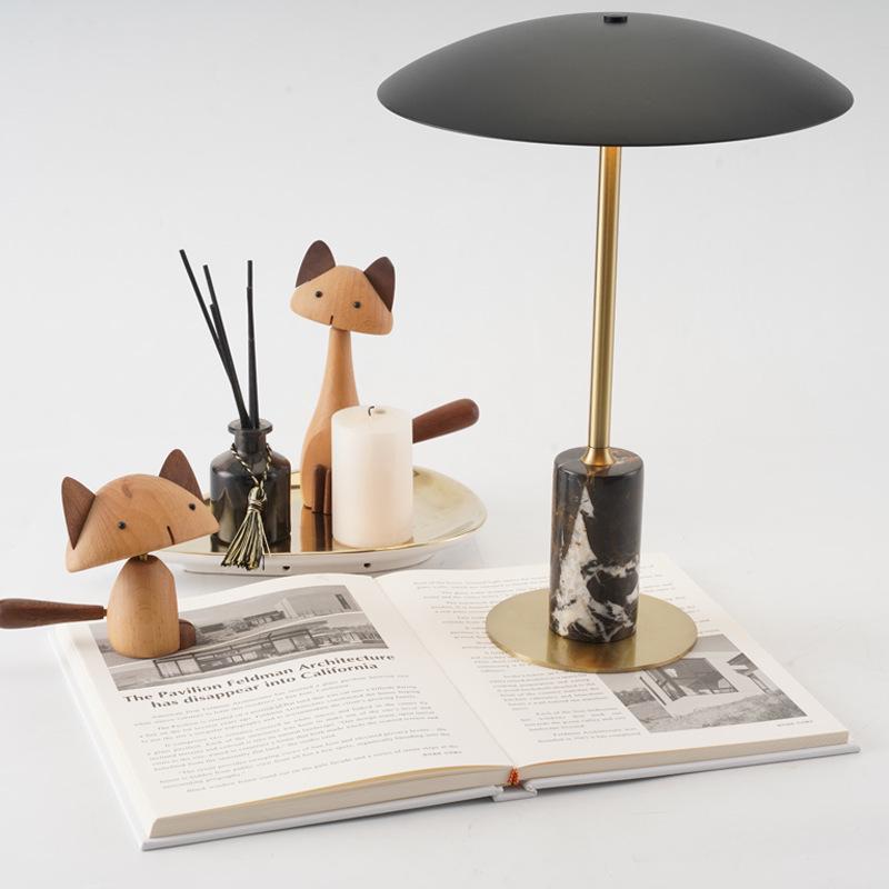 LED Touch-Control Wrought Iron Marble Night Light for Bedroom, Study, Hotel, Cafe, or Bar