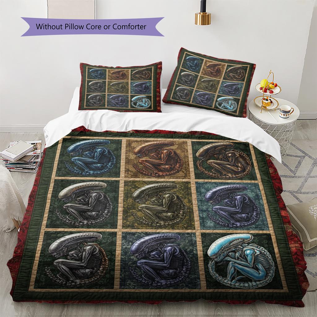 Cartoon Pattern Bedding Quilt Set Quilt Cover Pillowcase Home Decoration Birthday Gift (1 * Duvet Cover + 2 * Pillowcase, Without Core)