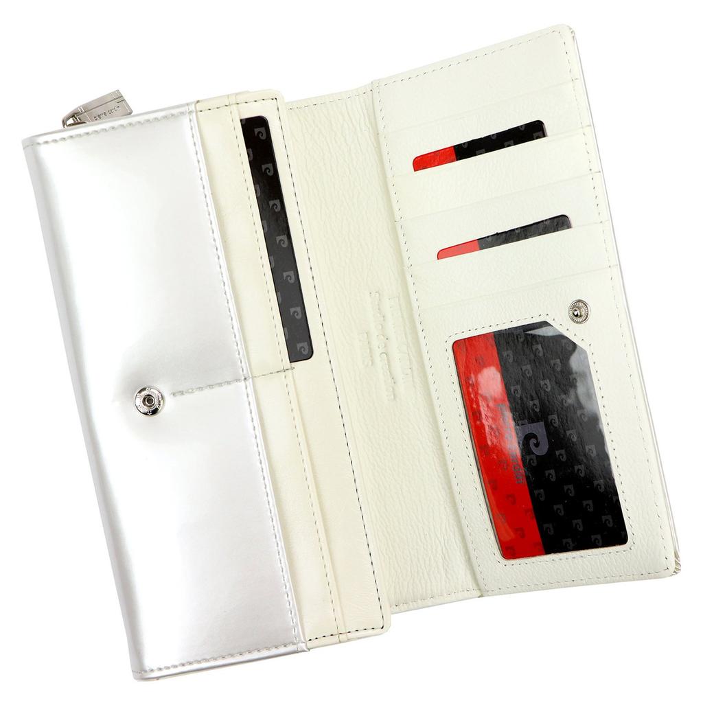 Echtes Leder + Damen-Portemonnaie aus Kunstleder Pierre Cardin 07 SHINY 106