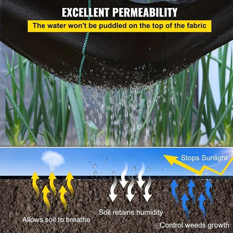 Black Heavy-Duty Garden Fabric - Weed Barrier and Ground Cover for Flowers, Vegetables, Raised Beds, Lawns, and Yards