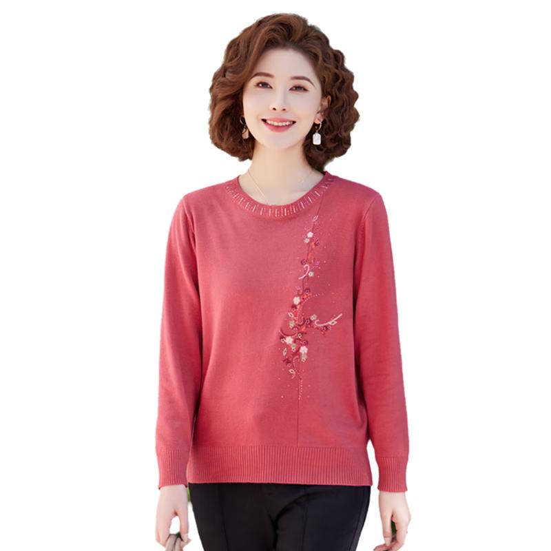 

Женский вязаный свитер Yuzhaolin с вышивкой и круглым вырезом L (90-135 jin)