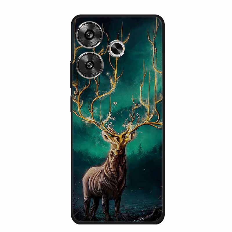 Phone Case For Xiaomi Poco M6 4G Back Cover Case Shockproof Black Silicone Soft Funda For Poco M6 Case PocoM6 M 6 6.79" Coque
