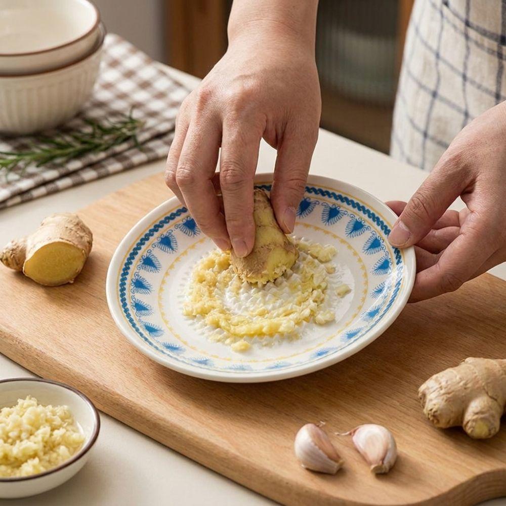 2-in-1 keraminis imbiero tarktuvas, atsparus dilimui daržovių tarkavimo įrankis, serviravimo indas