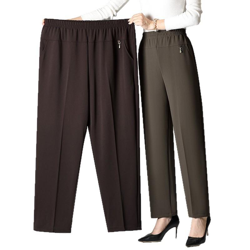 Autumn Fashion Pants Elastic Waist Size Women's Plus Size Thin Pants Casual Office Outdoor Pants