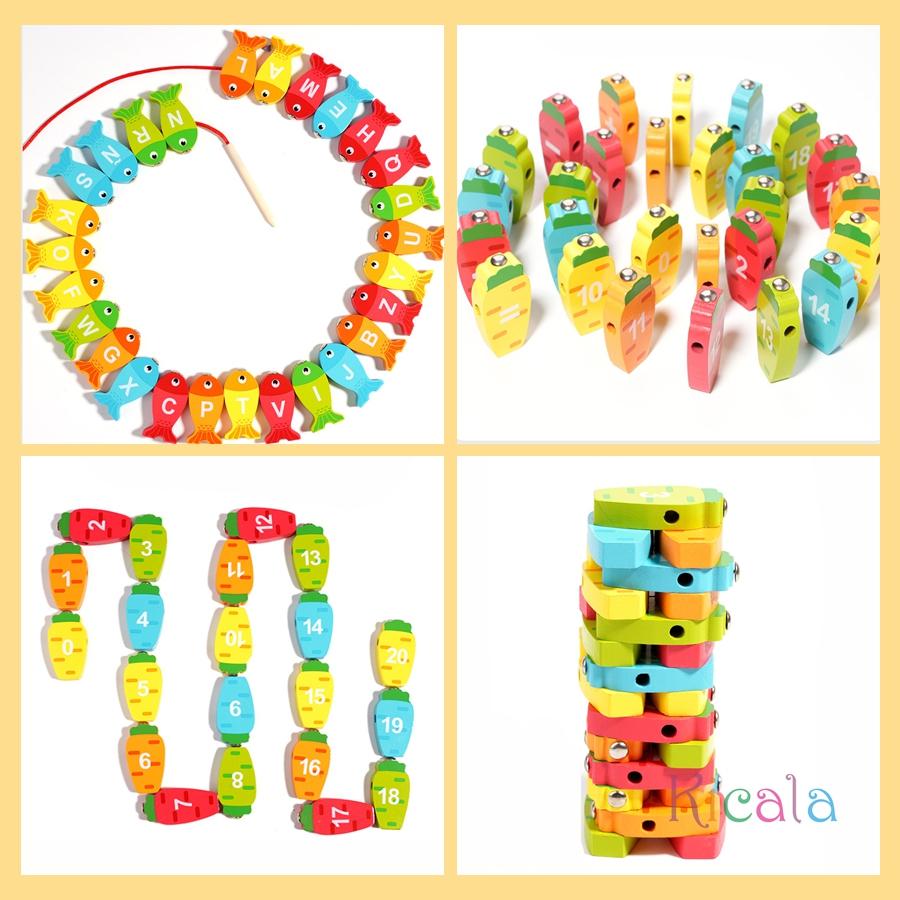 Kids Wooden Fishing Game Toys Gifts Early Education Alphabet Number Cognitive Toys Children Interactive Games Toys for Gifts