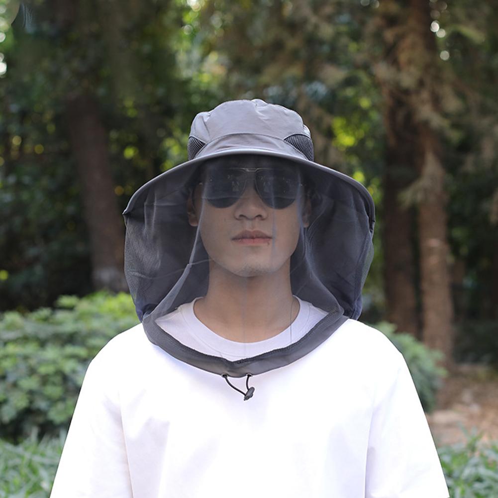 Neuer faltbarer Mückenhut mit verstecktem Netzgewebe Unisex Mode Insektenschutz Bienen Schutz Eimerhut Sonnenschutz Angelmütze