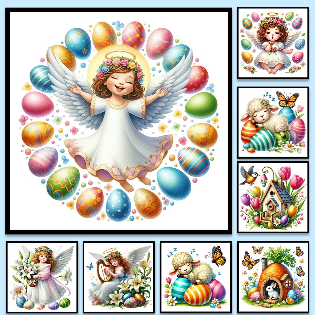 5D DIY Full Round Drill Diamond Painting Easter Kit Home Decor Art Craft 30x30cm