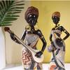 NORTHEUINS Pryskyřice Vintage Africké Řemesla Ornament Černé Ženy Umění Socha Domácí Obývací Pokoj Dekorace Stolní Dekorace Figurky Pro Interiér
