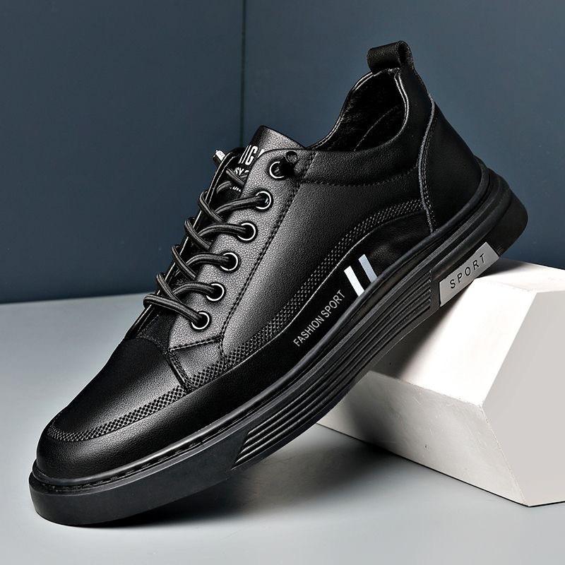 

Men s Shoes New Small White Fashionable All-matching Casual Slip-on Platform Leather 44