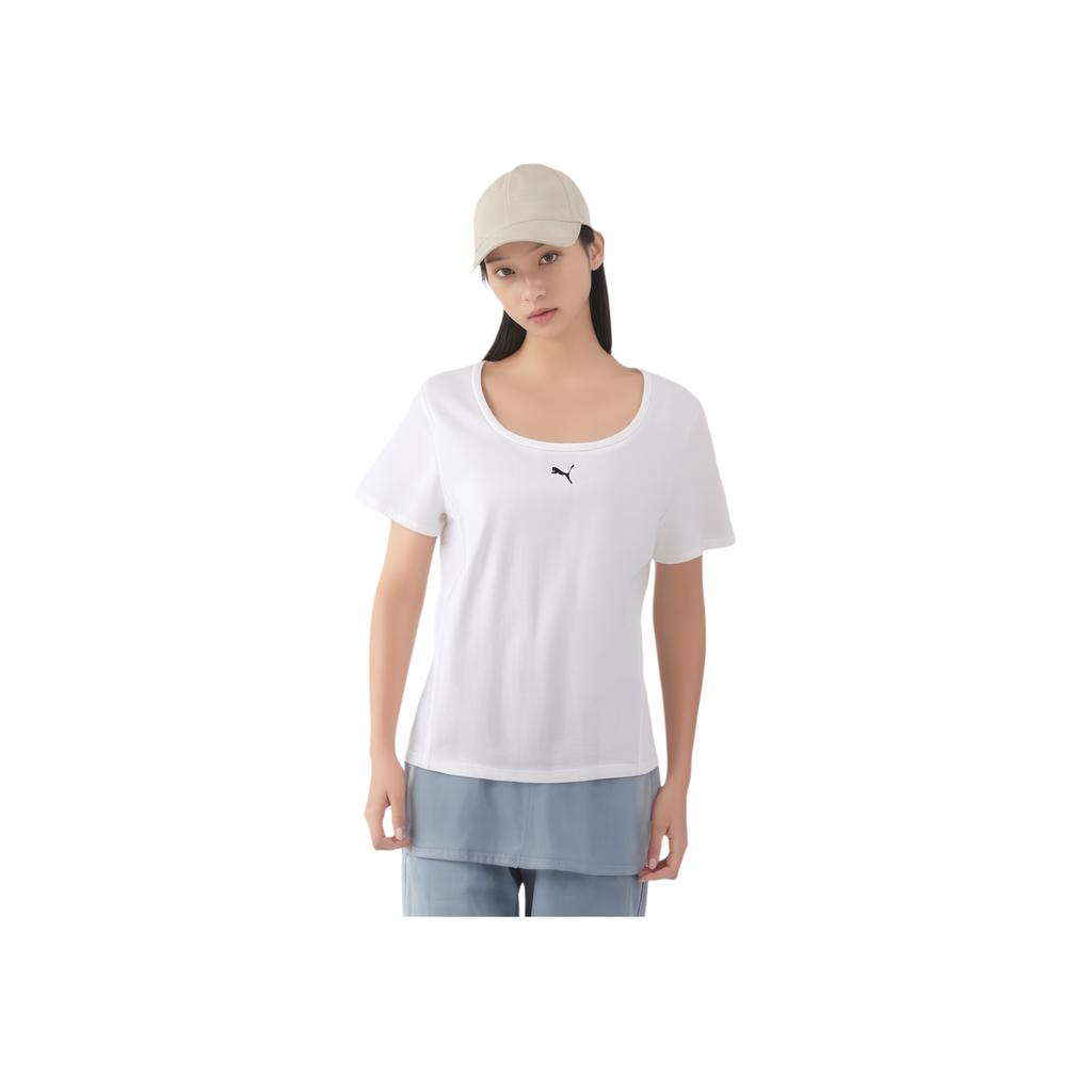 Puma Dare To Extension SS Einfaches Rundhals-Bequemes Kurzarm-Regular-T-Shirt Damen-Tops 634778-02