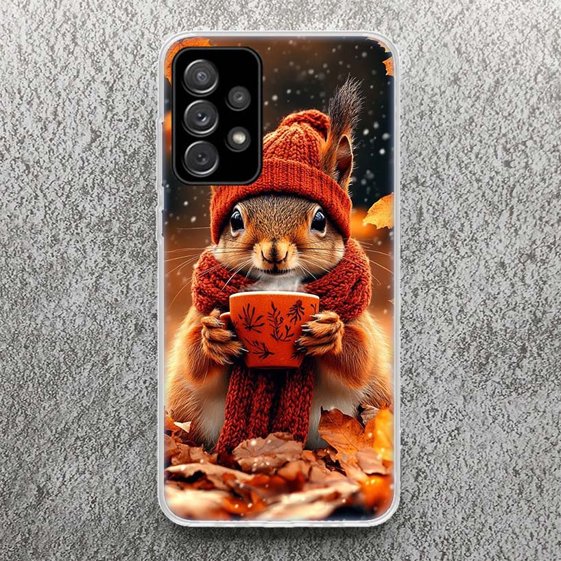 Animal Squirrel Print Soft Case for Samsung Galaxy A52 A51 A50 A42 A32 A22 A12 Phone Shell A41 A31 A21S 71 A30S A20S A10S A40 A3