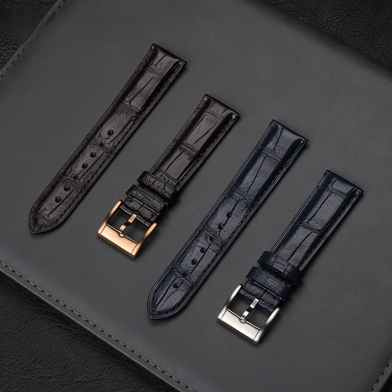 רצועת שעון איכותית מעור תנין 20 מ"מ 22 מ"מ רצועת שעון לגברים לרצועת Hamilton Khaki Field Knight צמיד עור אמיתי