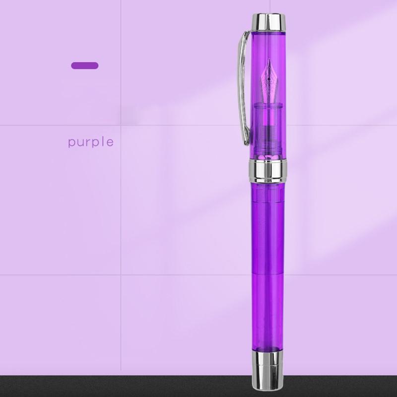 Acrylic Fountain Pen Transparent Pen Barrel Large Ink Capacity Remove to Refill Gift Calligraphy Pen for Students Kids