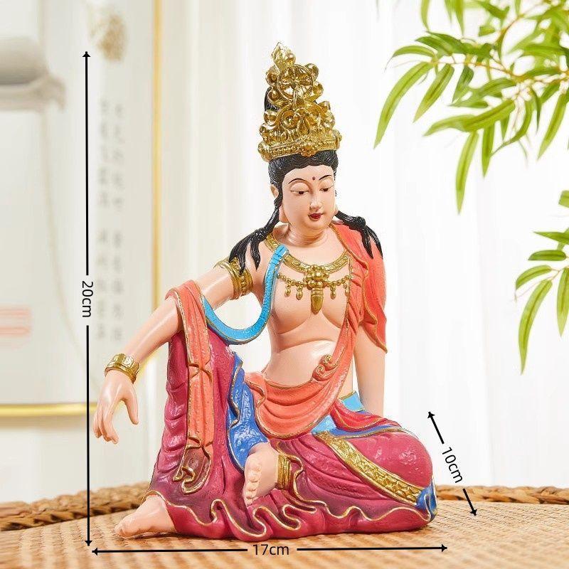 Resin Zen Water Moon Goddess Kwan Yin Guanyin Statue Figurine Tea Room Meditation Home Decor Gift