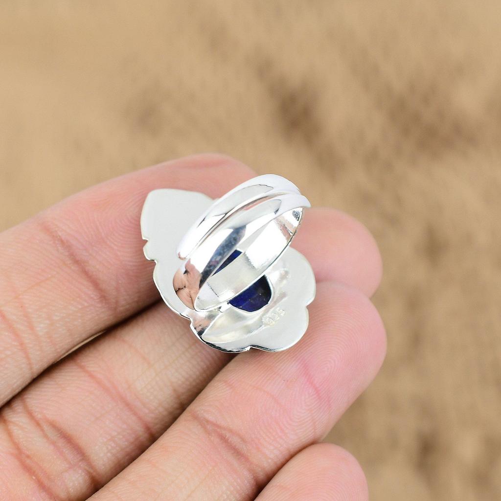 Muttertagsverkauf Lapislazuli Edelstein Jubiläum Neuer Ring Schmuck 925 Silber