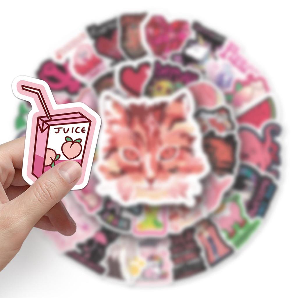 Red Series Waterproof Graffiti Stickers (72 Sheets) for Suitcase, Laptop, Guitar, Car, Motorcycle