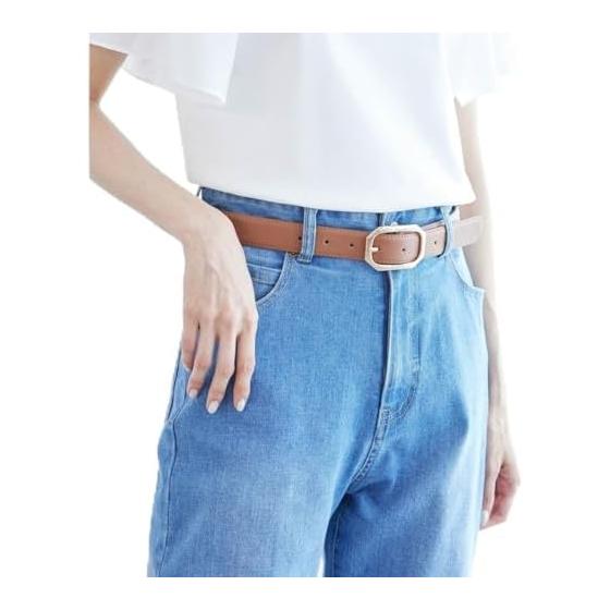 [Rope Picnic Passage] 28mm Square Buckle Stitch Belt Brown (22) F