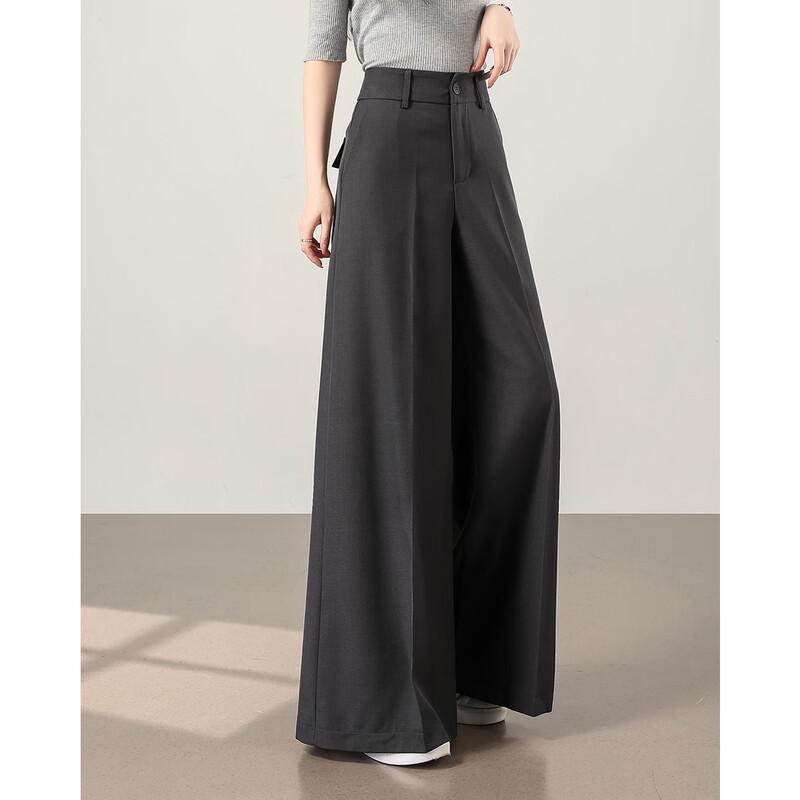 TERRE BLEUE Women's Loose Wide-Leg Commuter Suit Pants