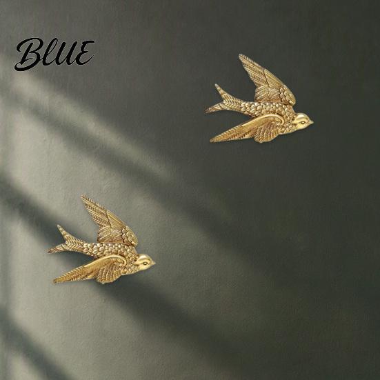 Flying Swallow Decor Gold Wall Decor, Resin Bird Sculpture, Vintage for Living Room 3D Art Bedroom Home Ornaments
