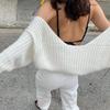 Casual Knit Shrug Crop Cardigan Solide Tropfen Schulter Puff Langarm Pullover Tops Oberbekleidung 2023