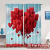 2D Flat Printing  JIT 2pcs   Curtains (Without Rod) Heart Blossom(1) Contemporary Popular Curtains 100% Polyester Curtains Thermal