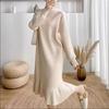 2025 Autumn and Winter New Women's Clothing Korean Version of Medium and Long Temperament Bottoming Skirt with Sweater Skirt Knitted Fishtail Dress