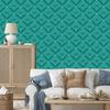 Geometric Rhombus Wallpaper In Turquoise and Sea Blue for the Living Room and Bedroom 50x1000