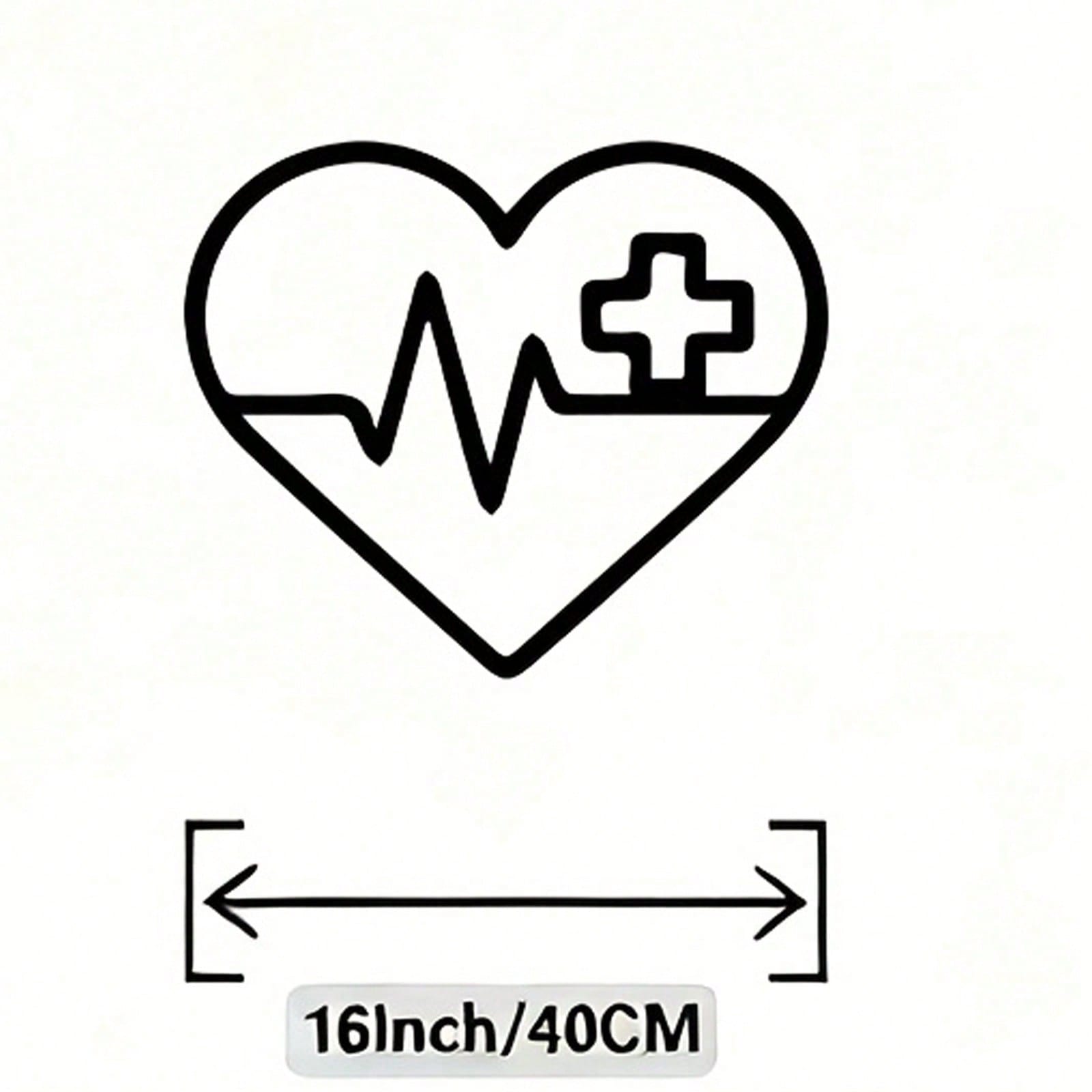 Metal Heartbeat Cross Wall Art Iron Rust Proof Dog Statue Modern Minimalist Sculpture 40x33