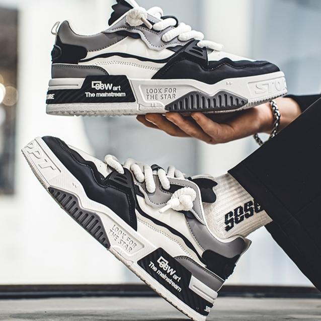 Internet Celebrity Hot Men's Shoes Summer 2025 New Versatile Thick Soled Casual Flat Shoes Anti Slip Youth Sports Trendy Shoes